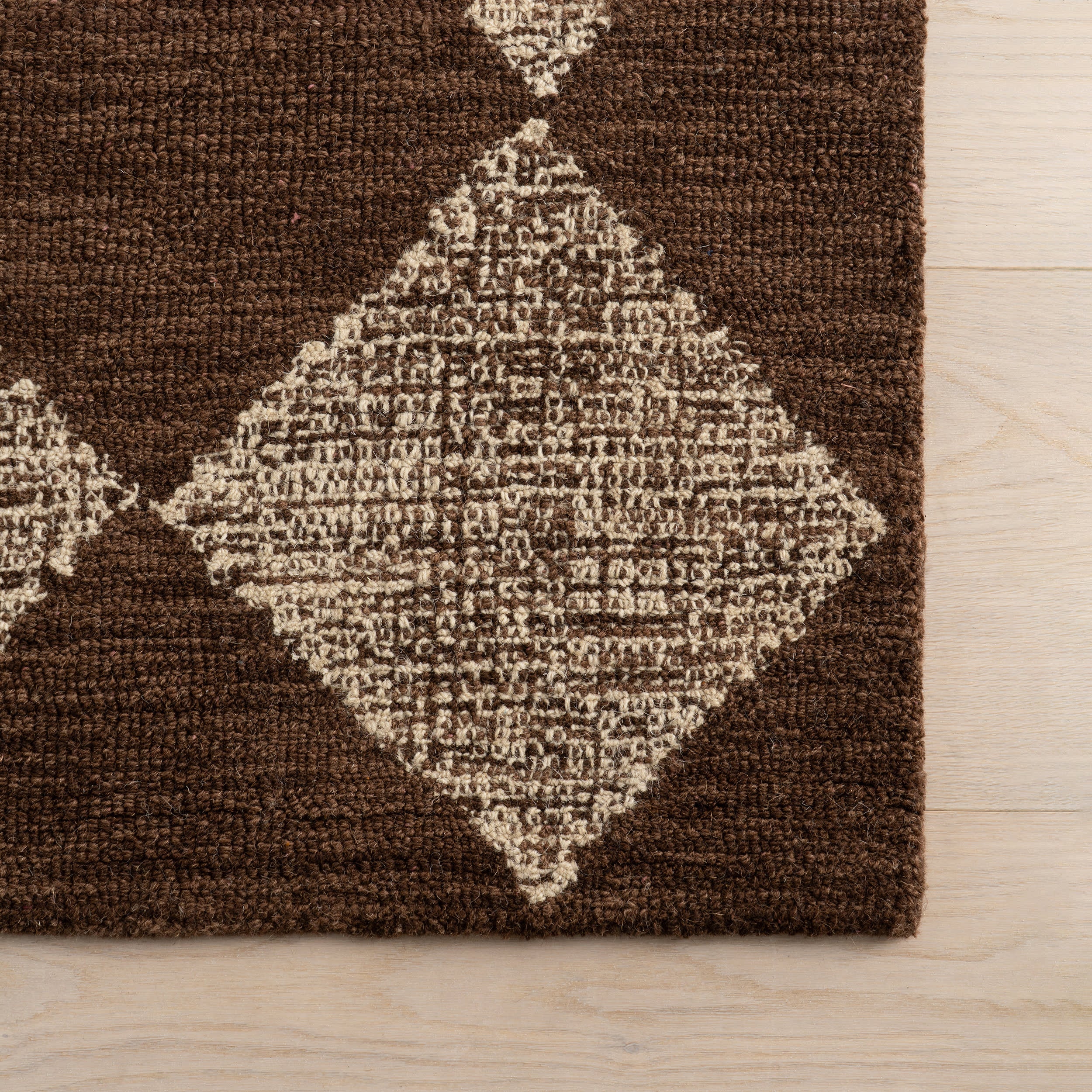 Tova Tufted Diamond Rug | Light Brown