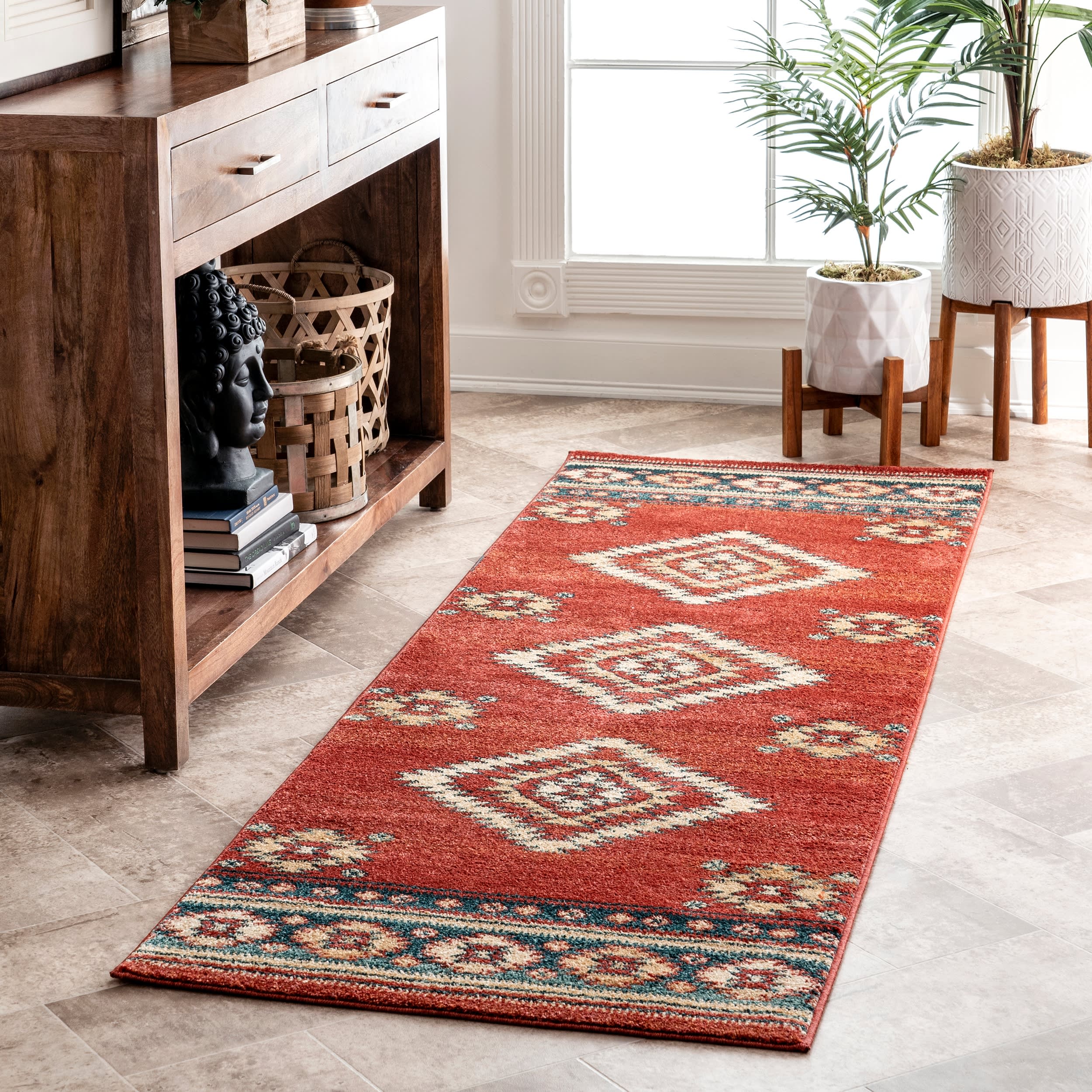 Southwestern Diamond Rug | Red Secondary image