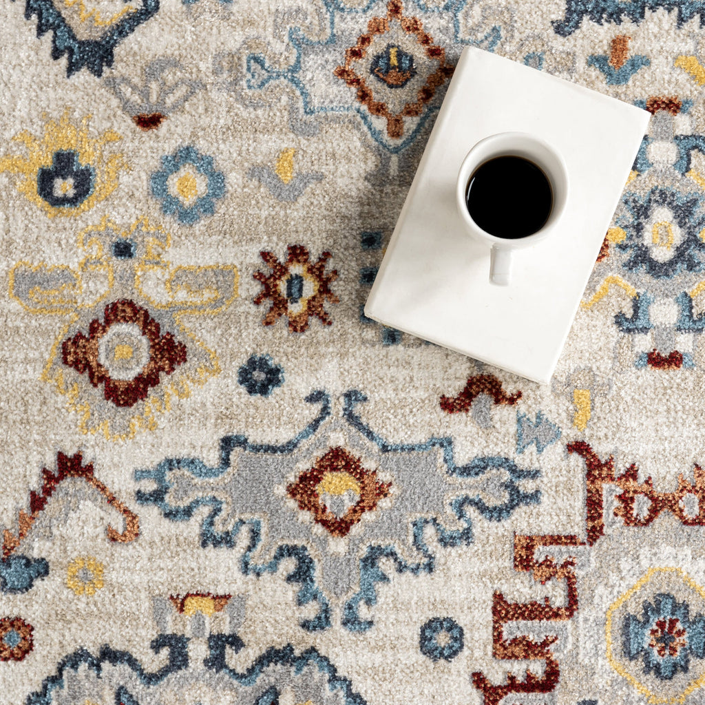 Anabelle Floral Medallion Washable Rug | Multicolor