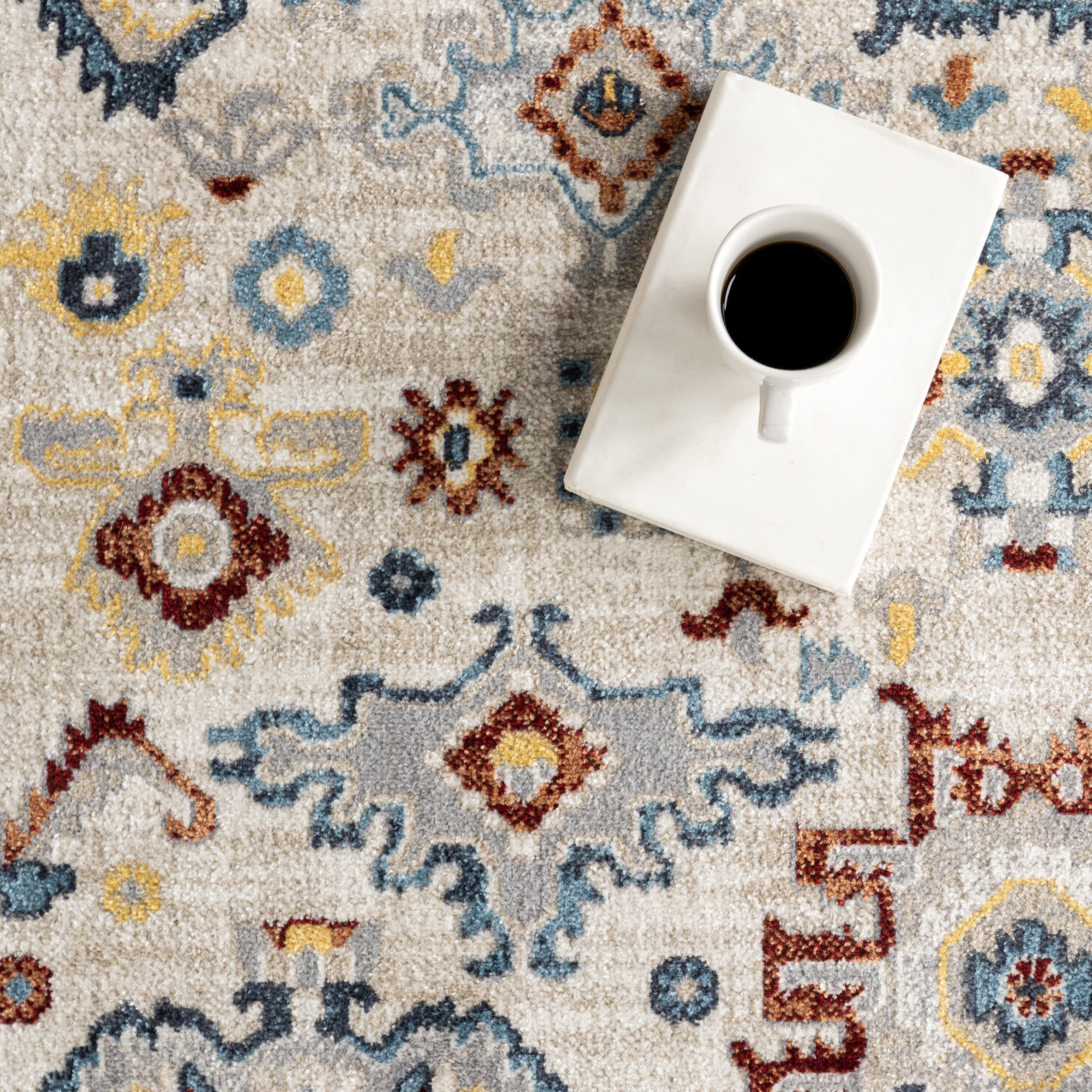 Anabelle Floral Medallion Washable Rug | Multicolor