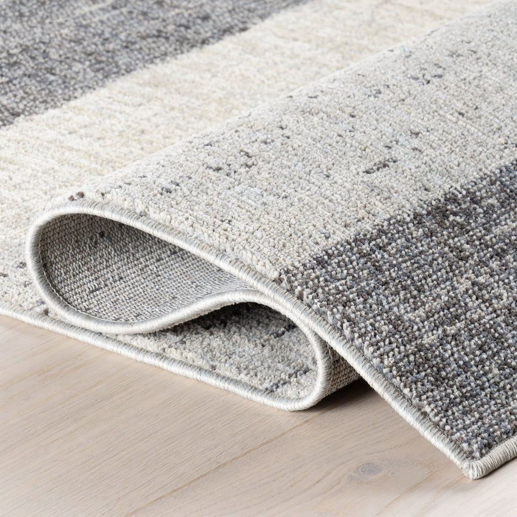 Karter Striped Trapezoid Rug | Light Grey