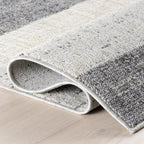 Karter Striped Trapezoid Rug | Light Grey