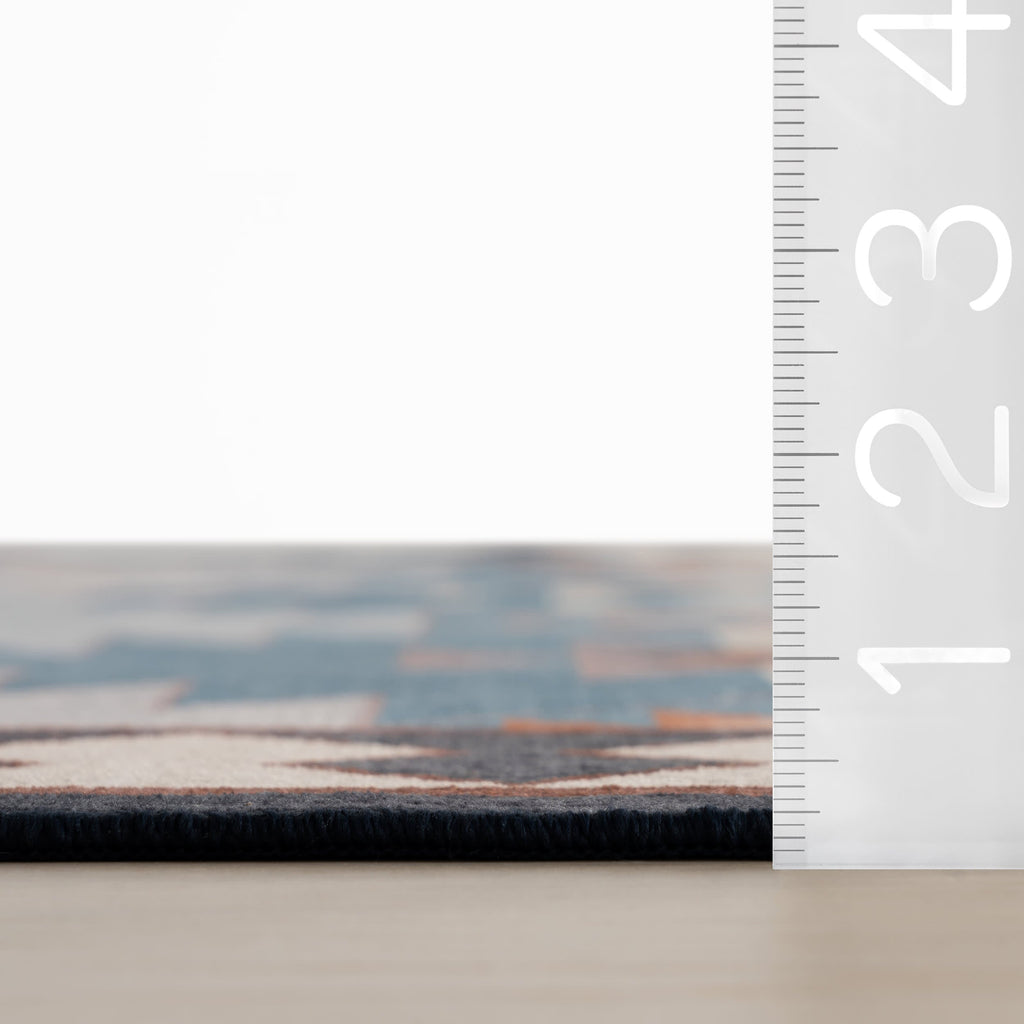 Jasdin Southwestern Washable Rug | Blue