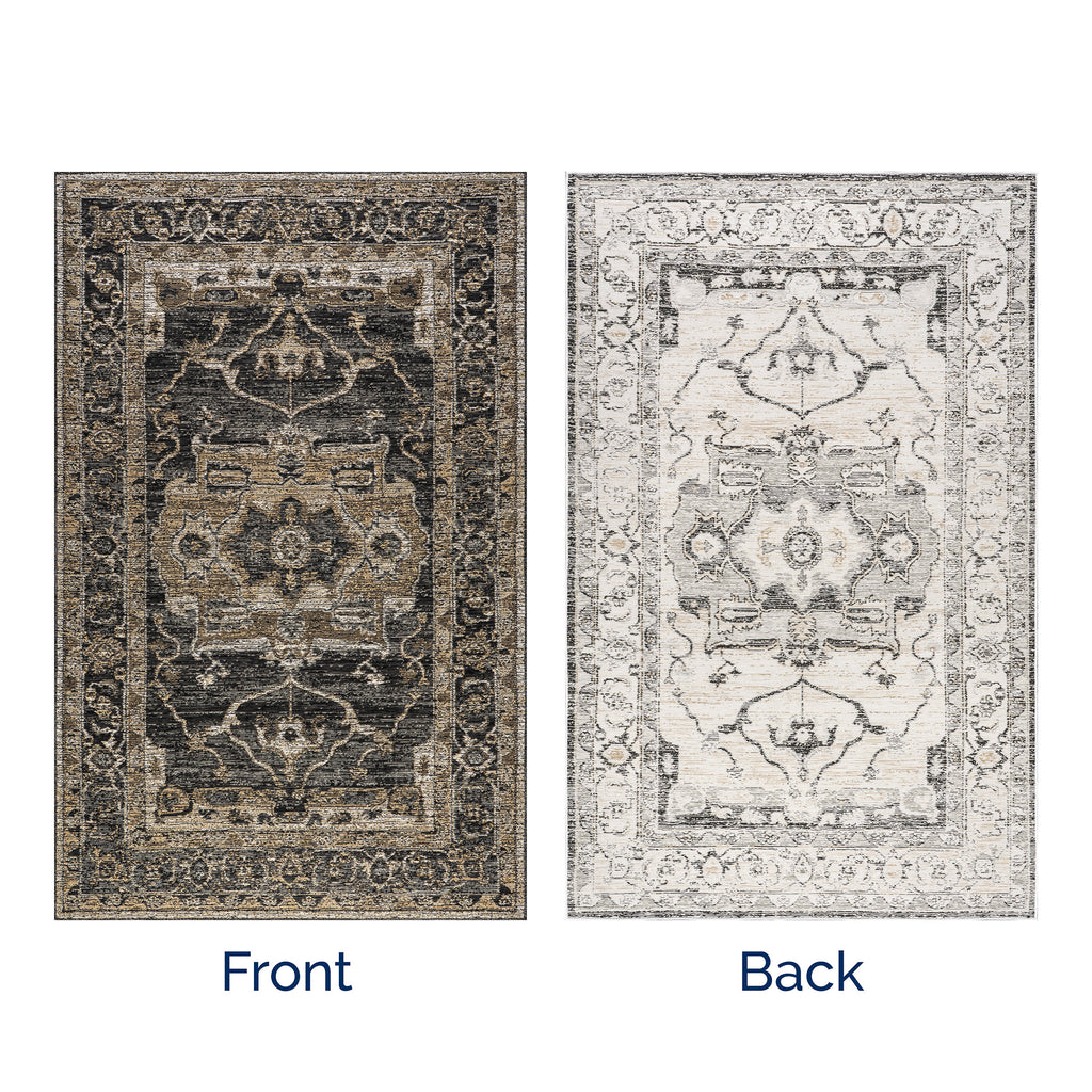 Alivia Medallion Reversible Indoor/Outdoor Rug | Cream & Charcoal