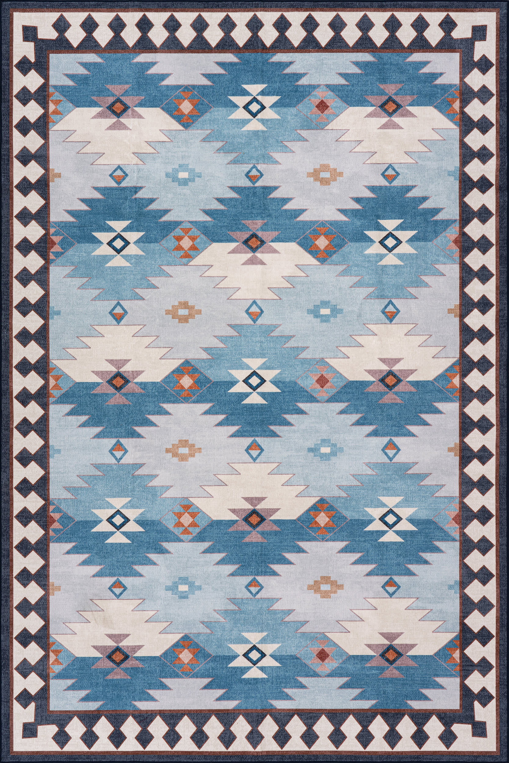 Jasdin Southwestern Washable Rug | Blue Image secondaire du produit