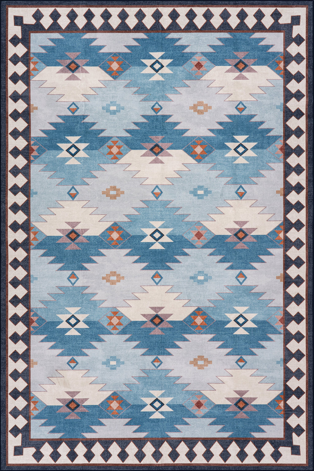Jasdin Southwestern Washable Rug | Blue