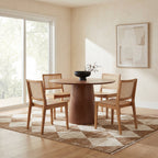 Vanni Checkered Fringed Rug | Tan