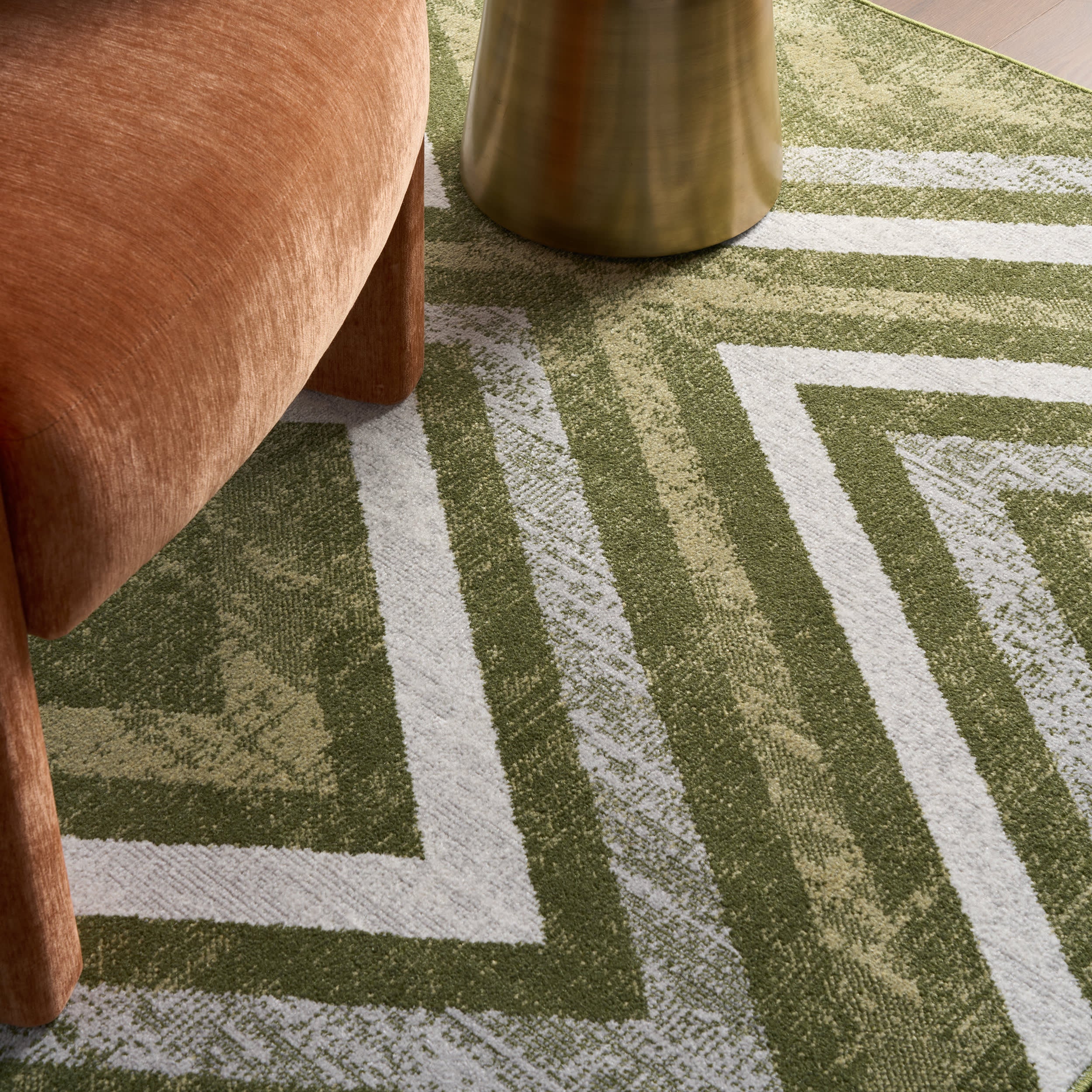 Reeba Washable Distressed Rug | Green