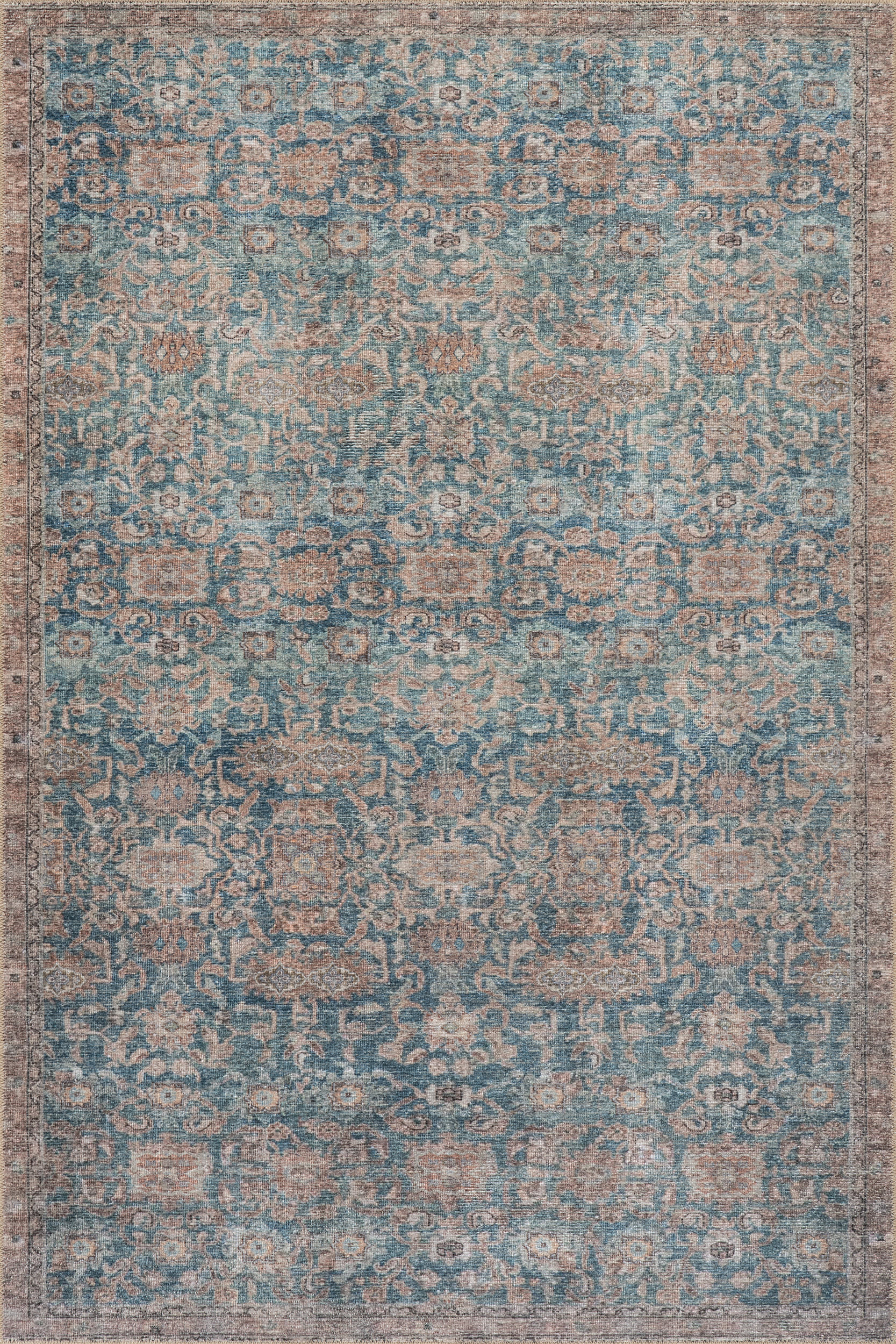 Ethellie Vintage & Distressed Washable Rug | Blue Image secondaire du produit