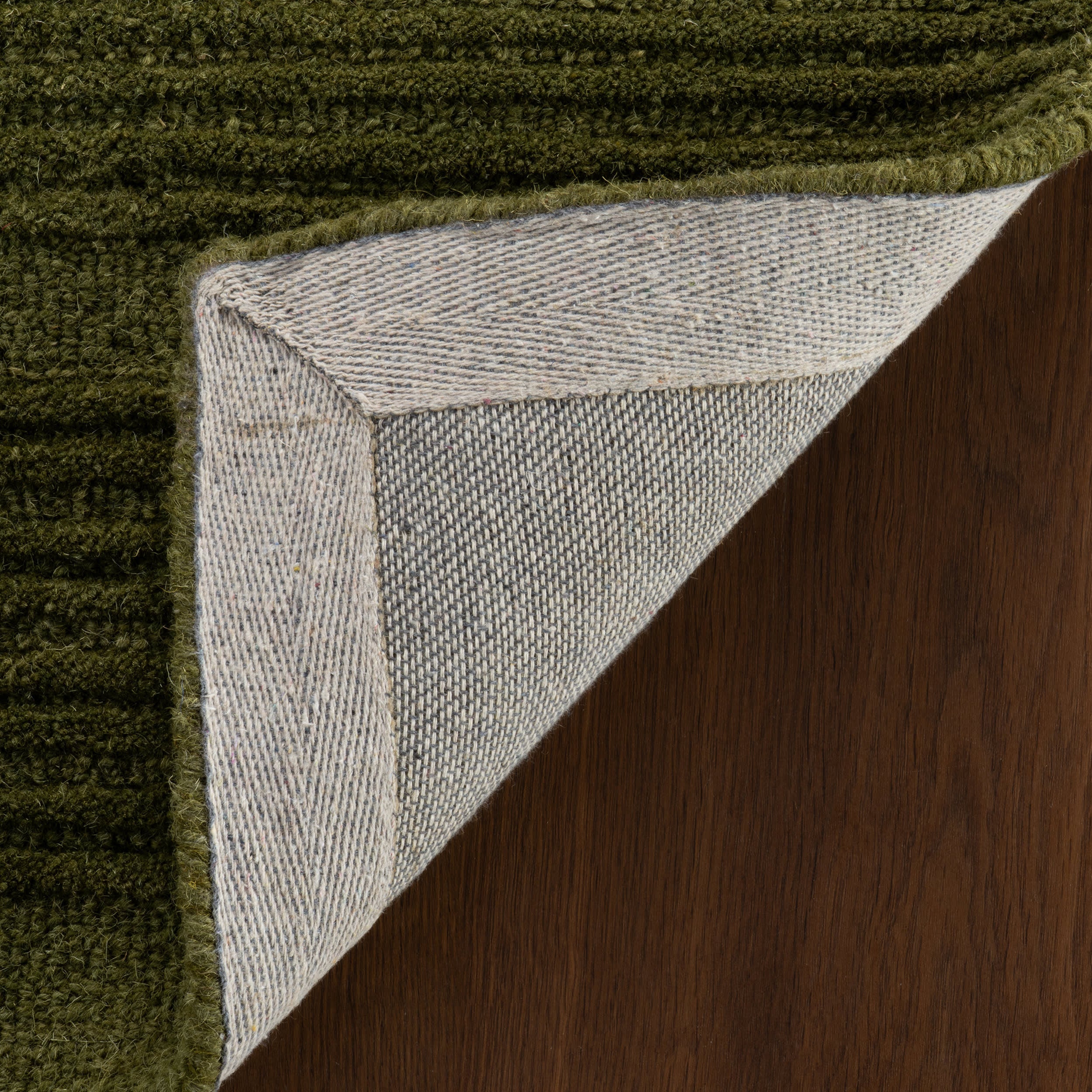 Cotina Modern Bordered Handmade Wool Rug | Green