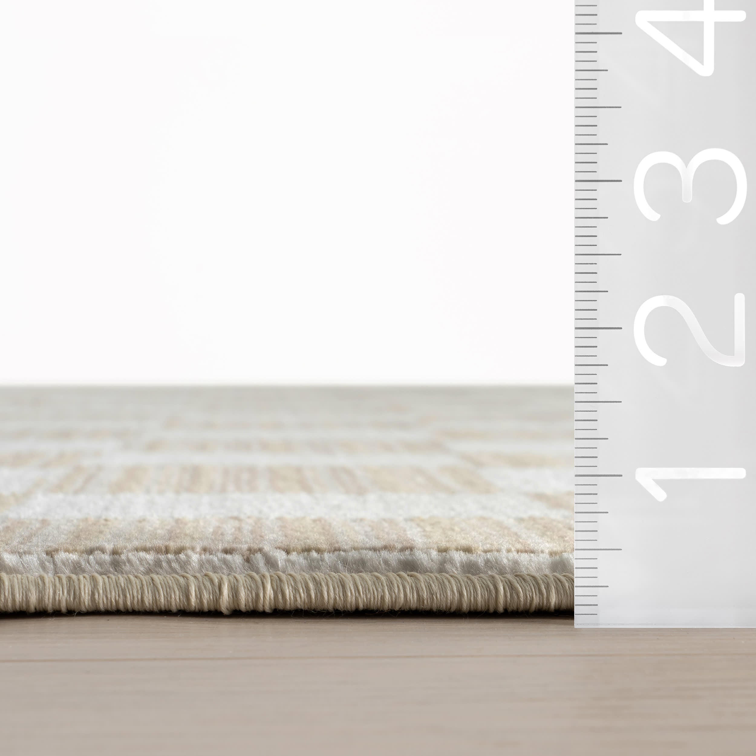Rasali Checkered Box Rug | Beige