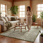 Kallie Washable Tiled Rug | Green