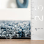 Shaded Shag With Tassels Rug | Blue