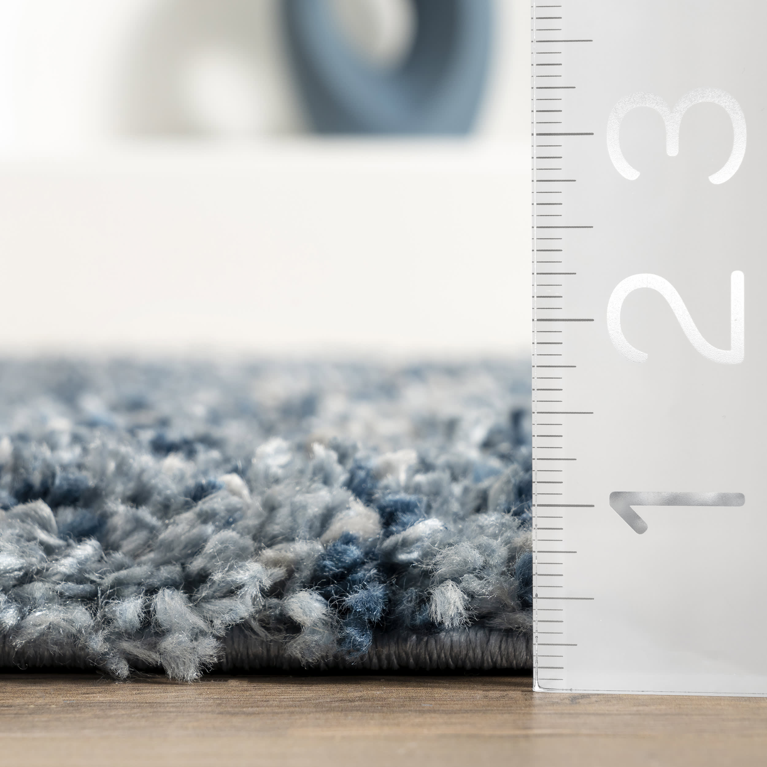 Shaded Shag With Tassels Rug | Blue