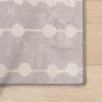 Valti Bohemian Polka Dot Washable Rug | Grey