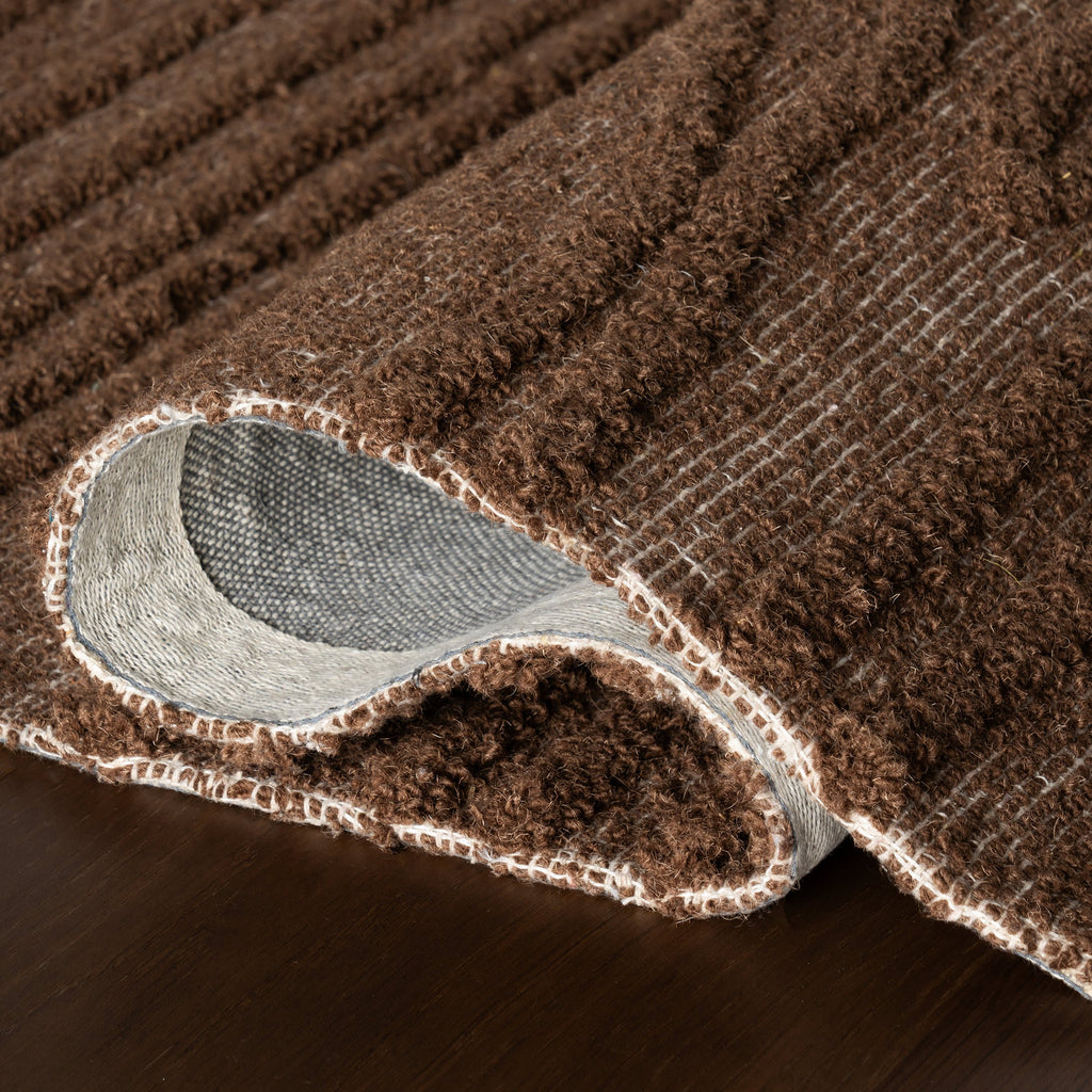 Kahina Abstract Bohemian Hand Tufted Wool Rug | Brown