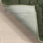 Summit Plush Textured Washable Rug | Forest Green