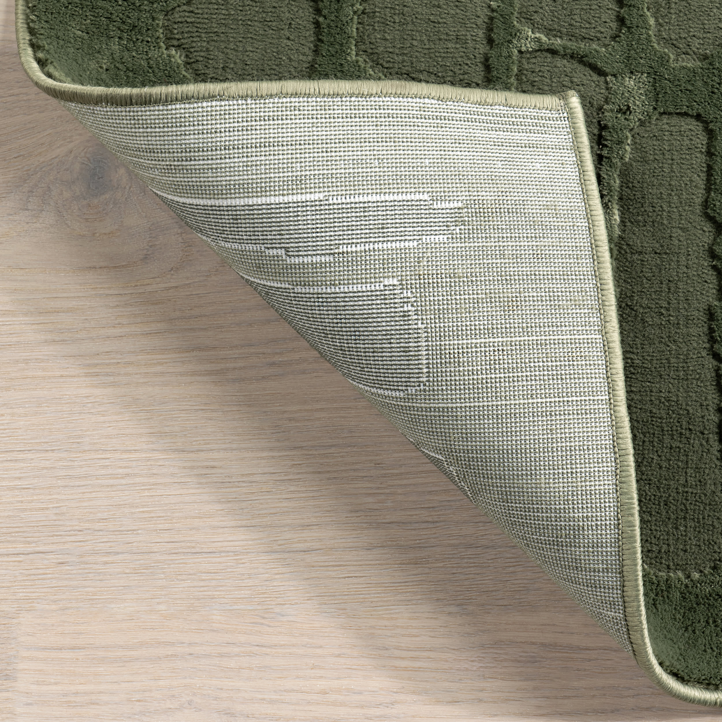 Summit Plush Textured Washable Rug | Forest Green