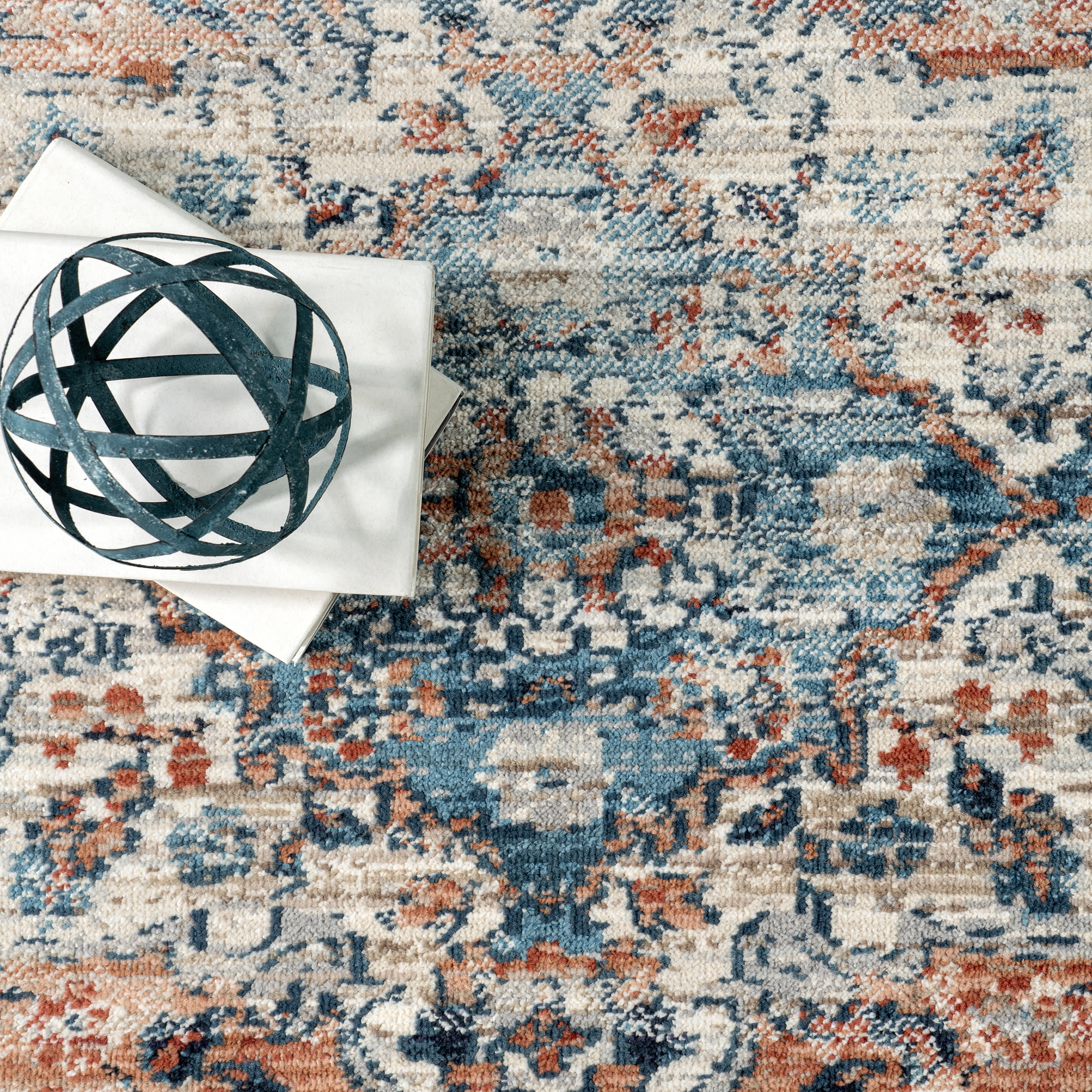 Dallas Vintage Medallion Rug | Rust
