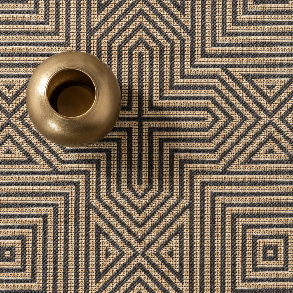 Greek Tiles Indoor/Outdoor Rug | Charcoal