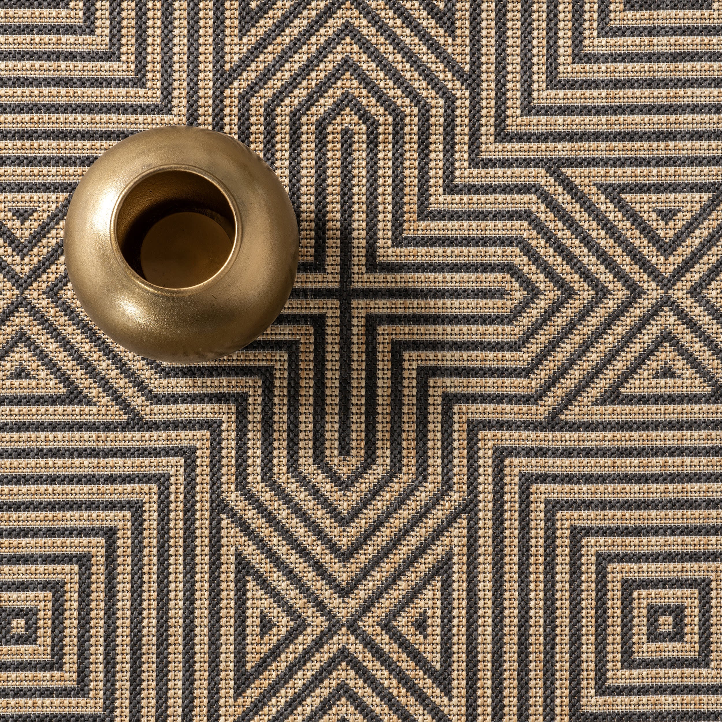 Greek Tiles Indoor/Outdoor Rug | Charcoal