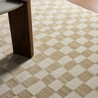 Rasali Checkered Box Rug | Beige