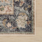 Sinikse Floral and Paisley Washable Rug | Beige