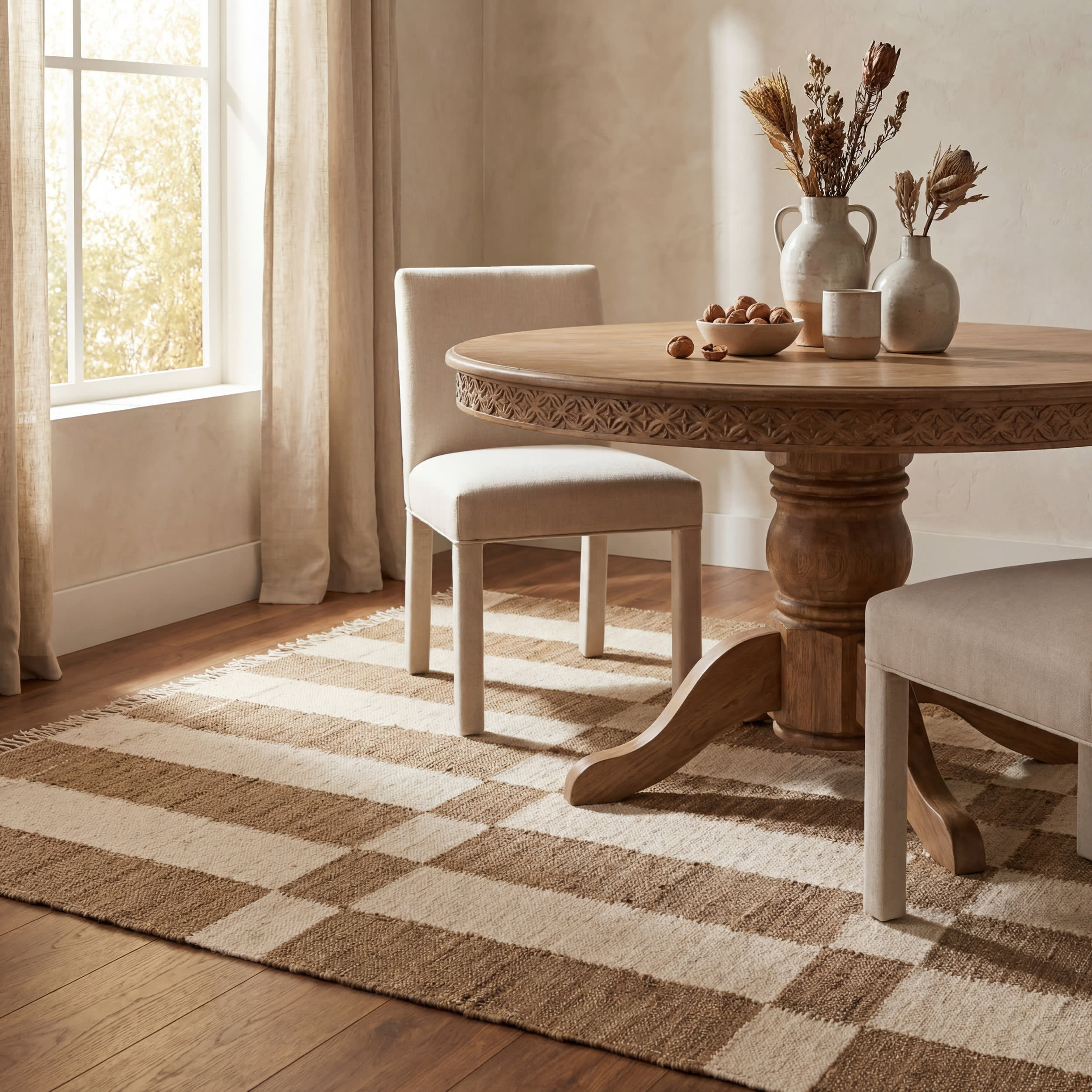 Tierra Jute Modern Farmhouse Rug | Brown Image principale du produit