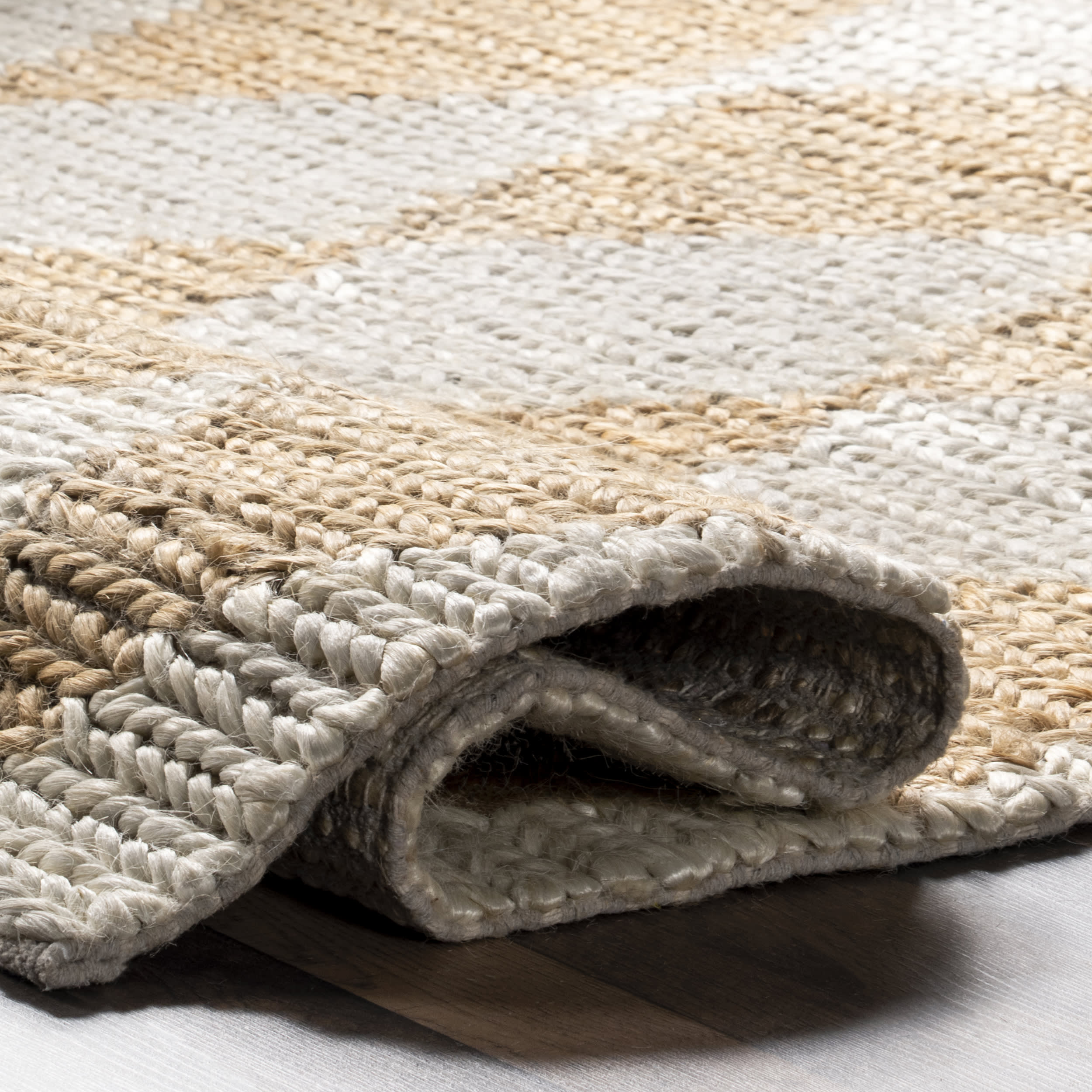 Deja Diamond Jute Trellis Rug | Natural