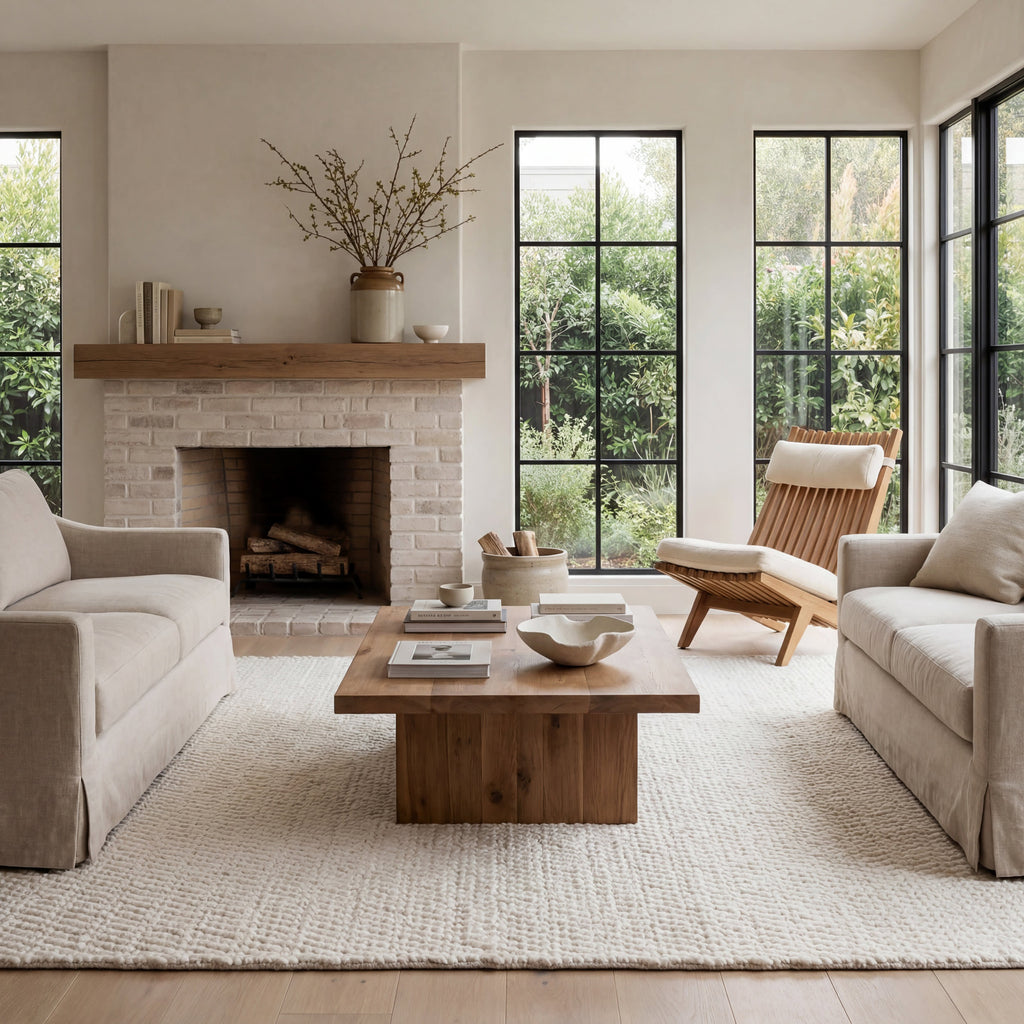 Sutton Solid Chevron Rug | Ivory