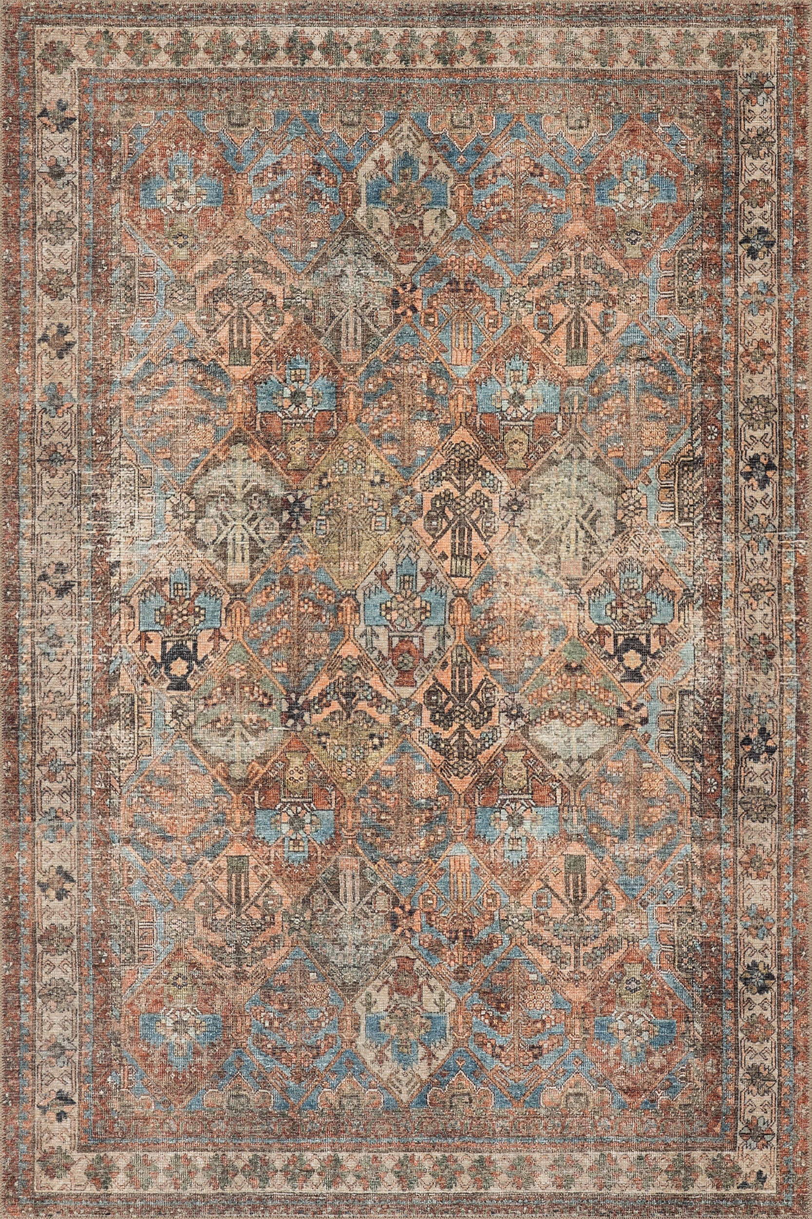 Rada Traditional Vintage Floral Washable Rug | Multicolor Secondary image