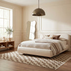Rasali Checkered Box Rug | Brown