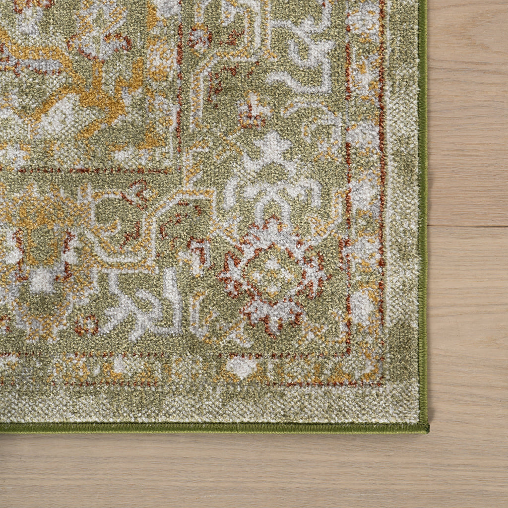 Lianna Washable Vines Rug | Green
