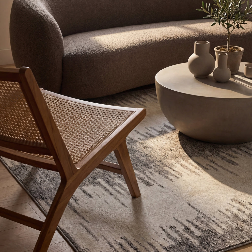 Fauzi Bohemian Washable Rug | Ivory