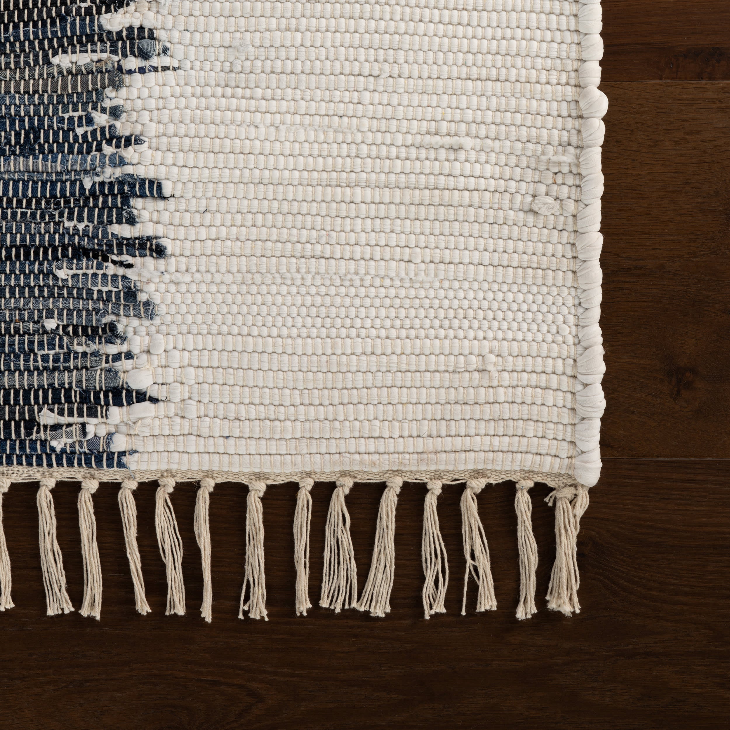 Dahara Denim Bohemian Abstract Rug | White