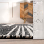 Birchwood Reversible Striped Wool Rug | Dark Grey