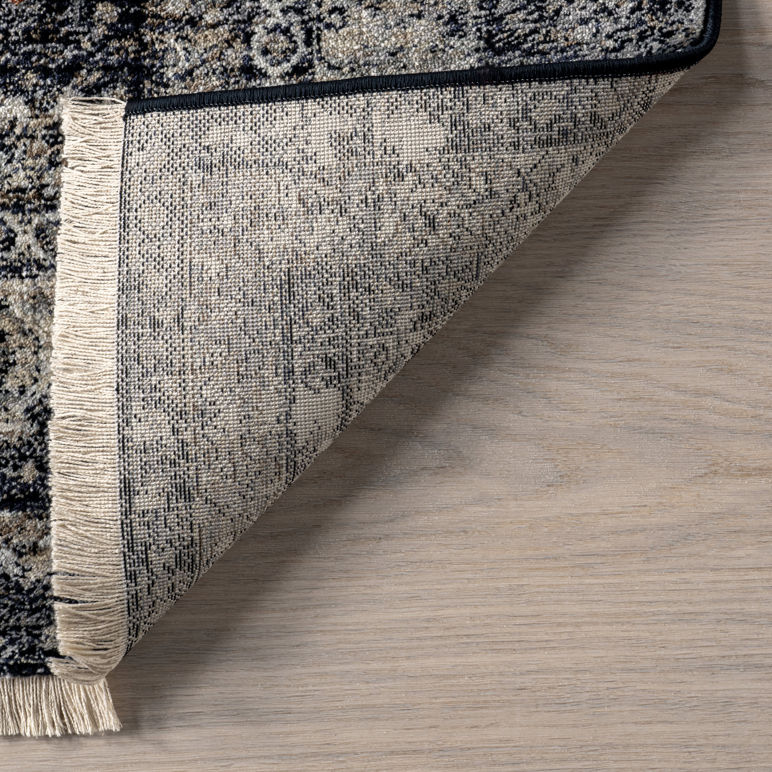 Vintage Medallion Fringe Rug | Navy