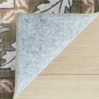 Mauri Bordered Floral and Paisley Washable Rug | Green