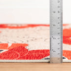 Japanese Poppy Machine Washable Rug | Multi