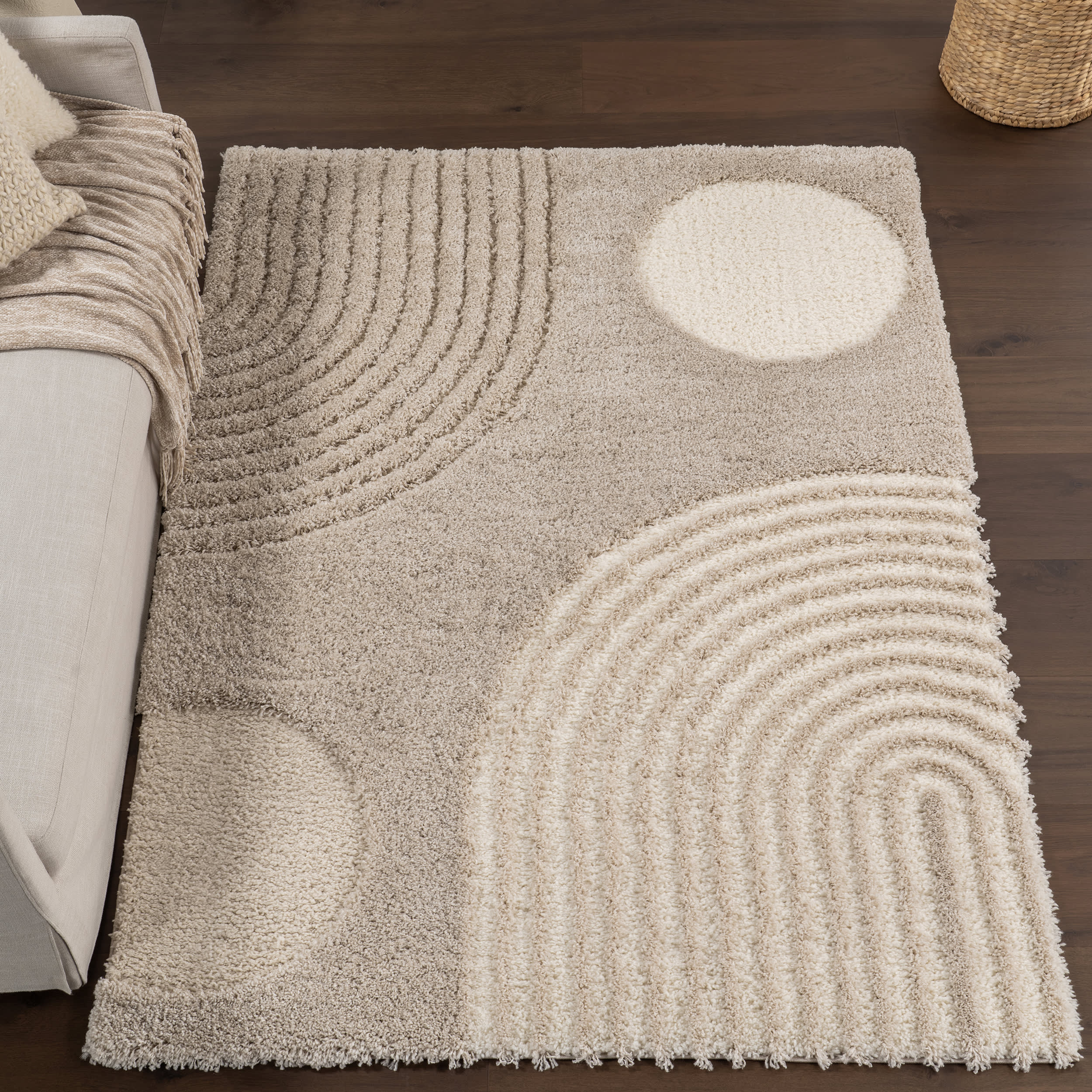 Maren Hazy Swirls Rug | Light Brown