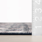 Calari Floral and Paisley Washable Rug | Navy