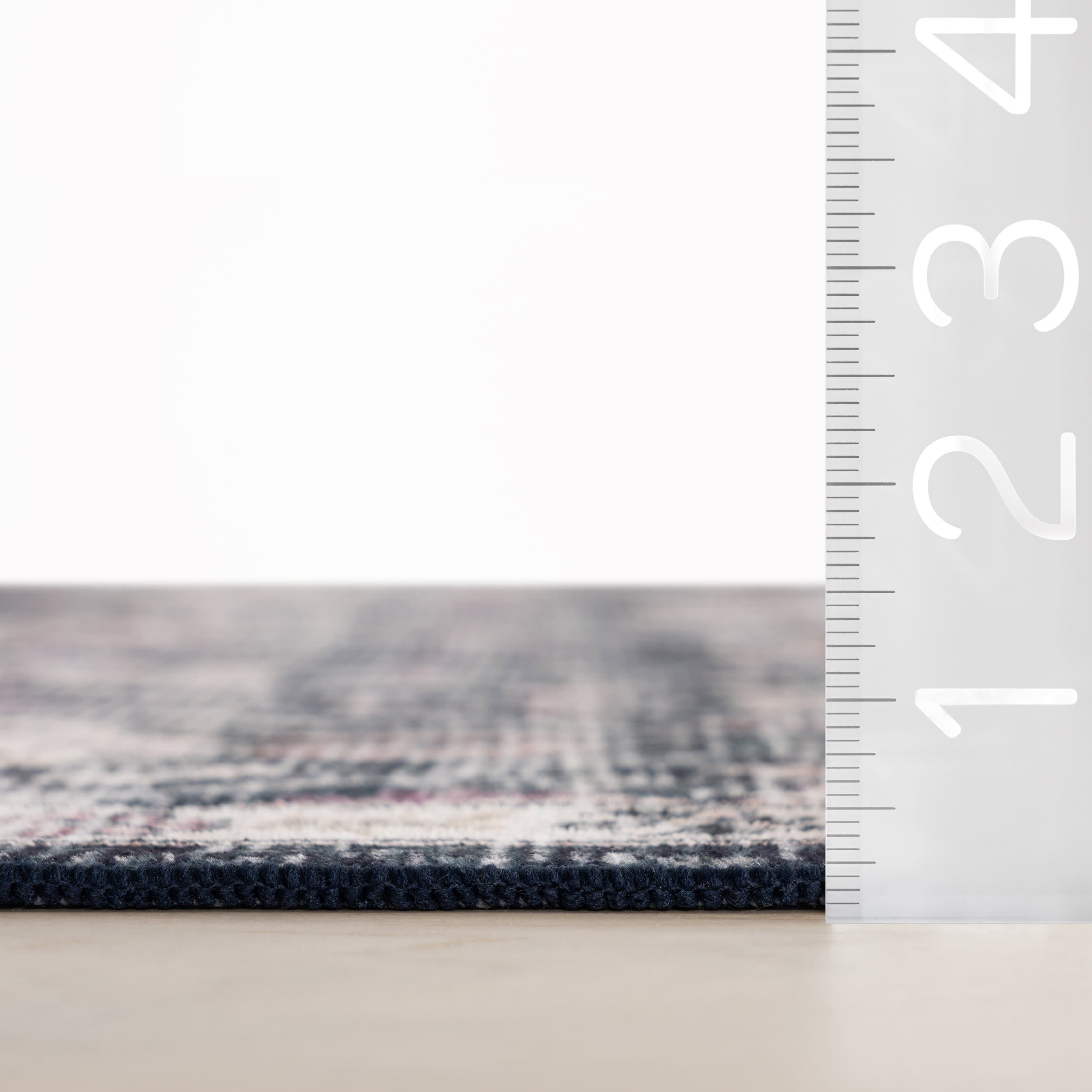 Calari Floral and Paisley Washable Rug | Navy