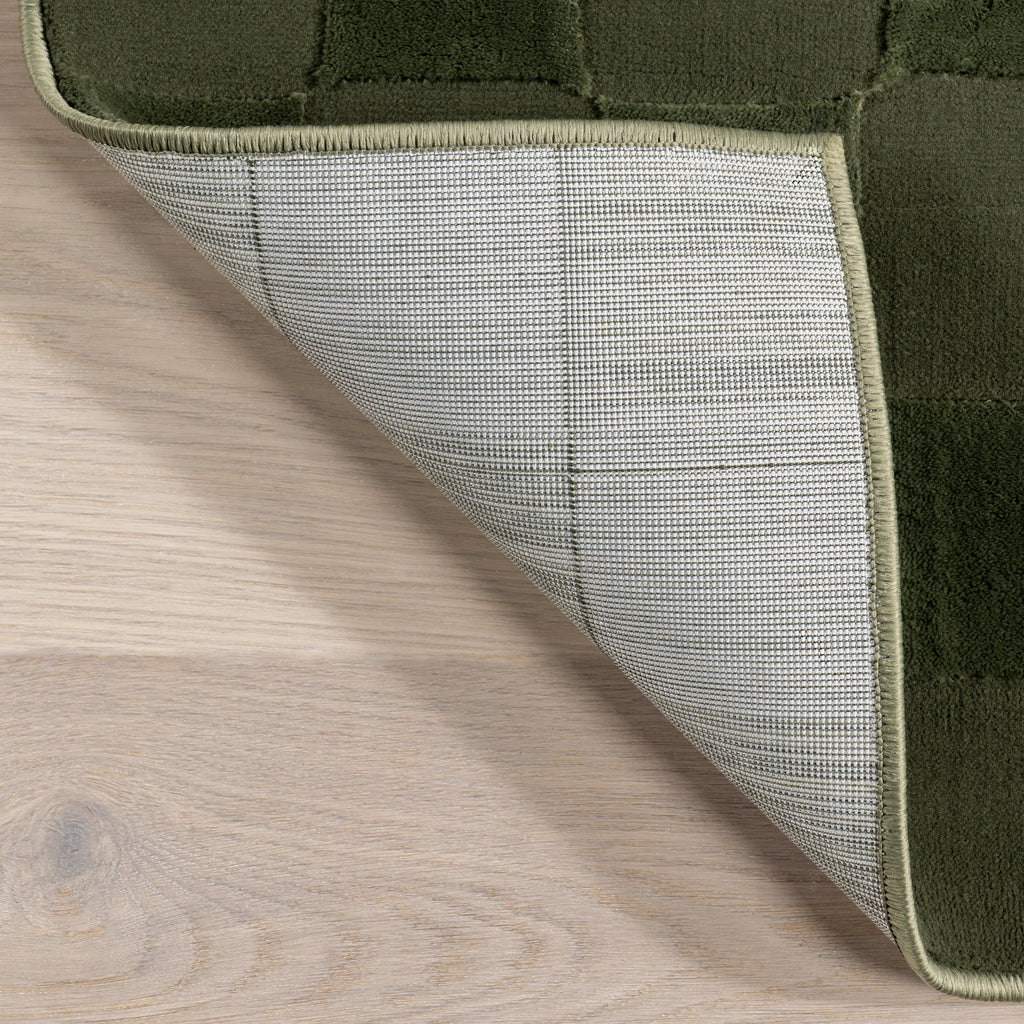 Cape May Plush Textured Washable Rug | Green