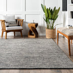 Cotton Solid Flatweave Rug | Grey