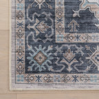 Francesca Timeworn Charm Spill Proof Washable Rug | Blue