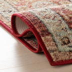 Elarin Traditional Medallion Washable Rug | Red