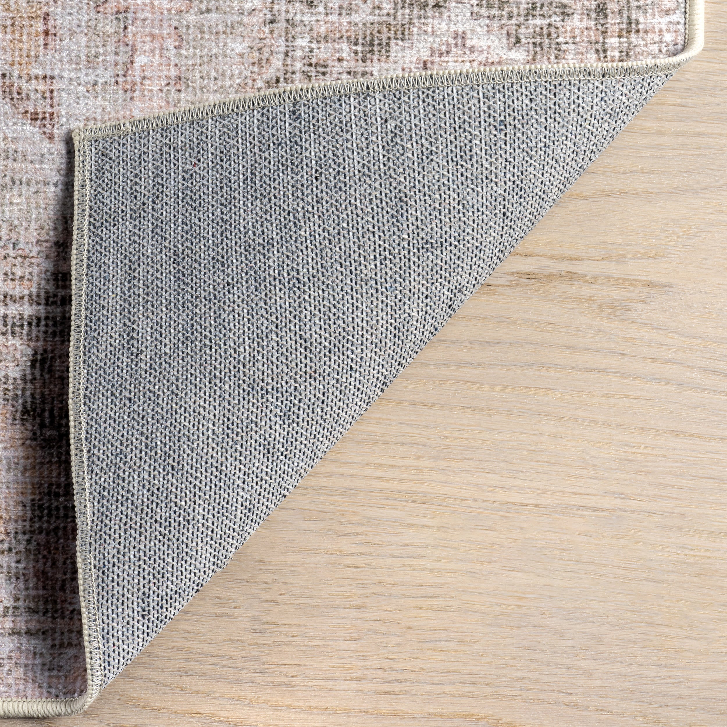 Ava Vintage Persian Spill Proof Washable Rug | Pale Pink