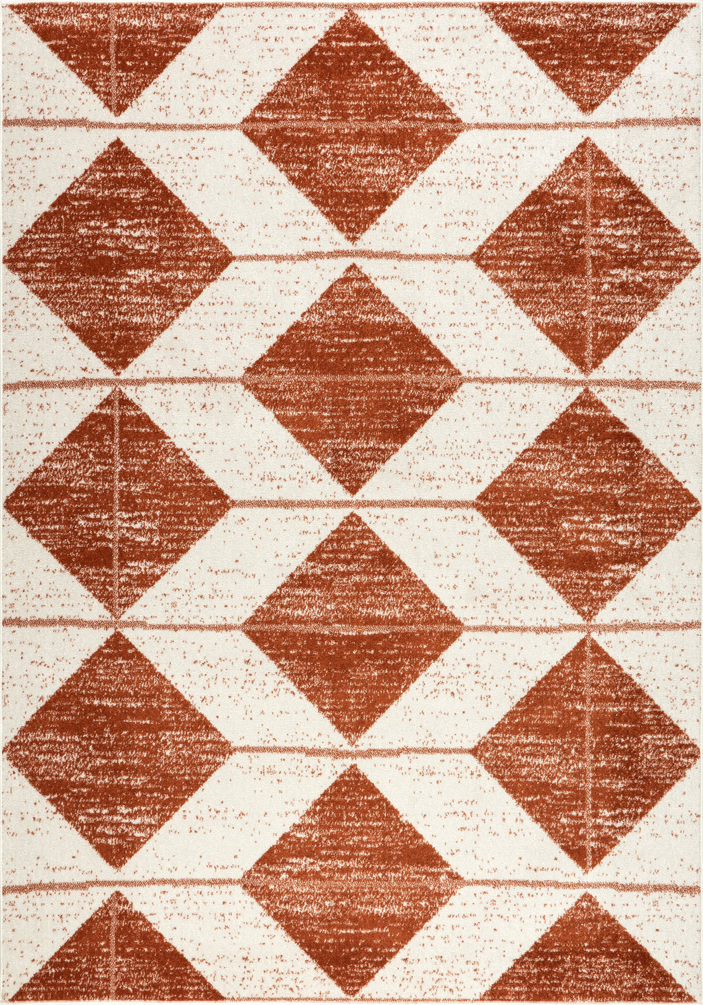 Kaydence Striped Diamonds Rug | Brick