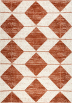 Kaydence Striped Diamonds Rug | Brick