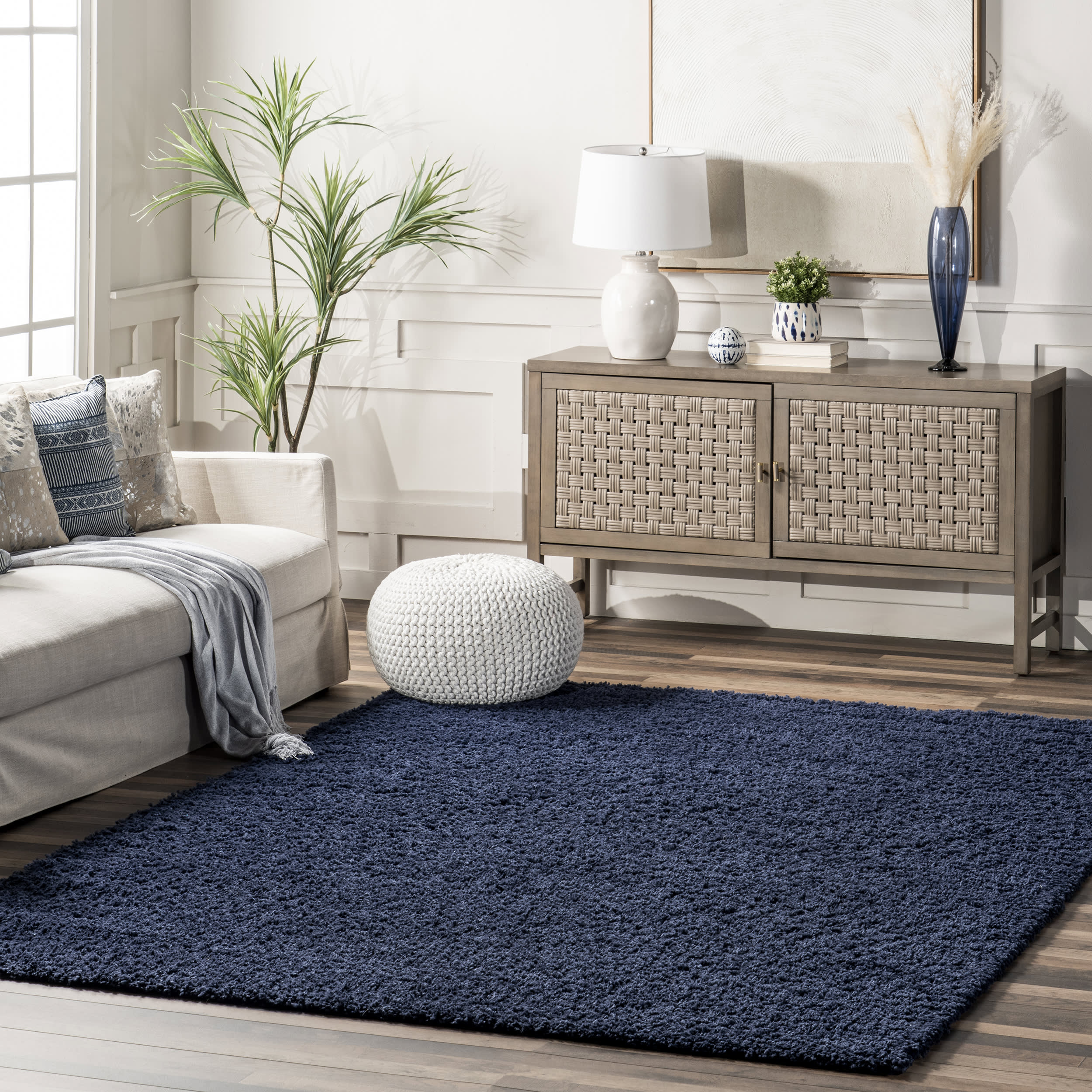 Plush Solid Shaggy Rug | Navy Secondary image